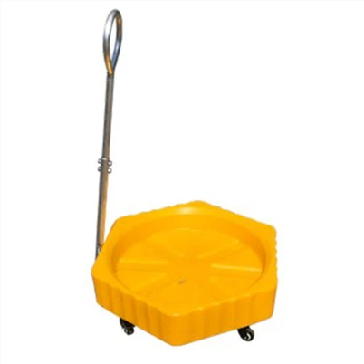 Carrello per fusti in polietilene con maniglia