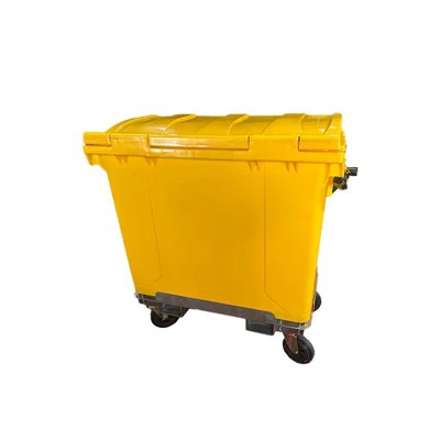 Pattumiera con ruote da 660 litri con base per carrello elevatore